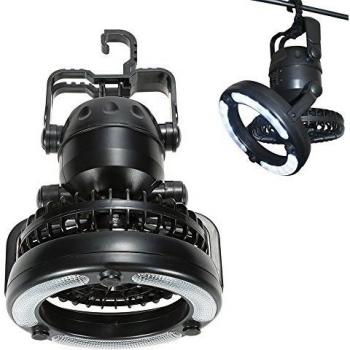 TOMSHOO 2 en 1 18 LED Luz Lámpara Colgante Carpa y Ventilador Linterna para Cámping Emergencias Pesca Senderismo Al Aire Libre