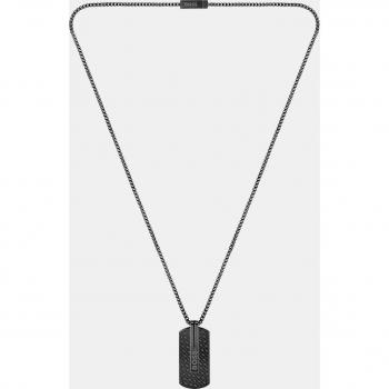 Collar Veneziano de Acero Inoxidable BOSS Orlado para Hombre 61 cm, 2.5 mm, Negro