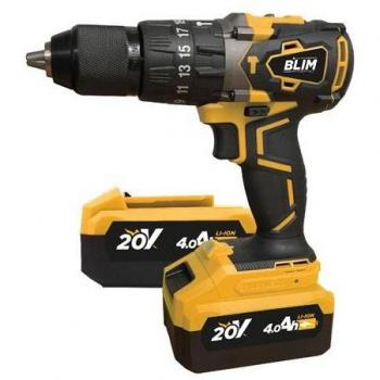 Taladro Percutor Inalámbrico Blim 20V 4Ah - Motor Brushless (Sin Escobillas) - Torque Máximo 68Nm - Dos Velocidades Variables (0-500/0-