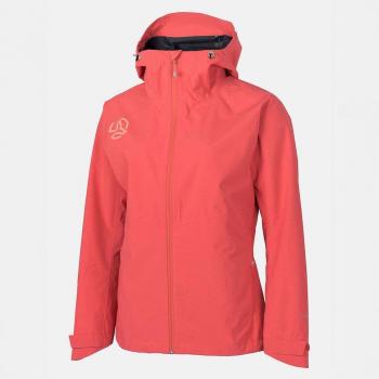 Chaqueta de mujer Ternua Valdur Jkt W Hardshell Rain rosa coral con capucha, talla L
