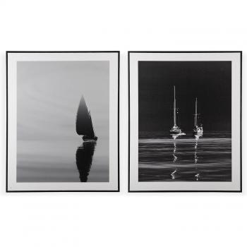 Versa-Cuadro Versa Barco Con marco Lienzo Poliestireno Madera MDF (3,5 x 100 x 80 cm) Assorted Framed Canvas 80X100 VERSA 18830298