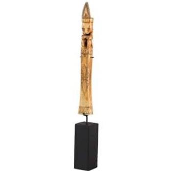 Figura Decorativa de Madera Natural y Negra 3x3x40 cm - Alta Calidad y Elegancia para Hogar u Oficina