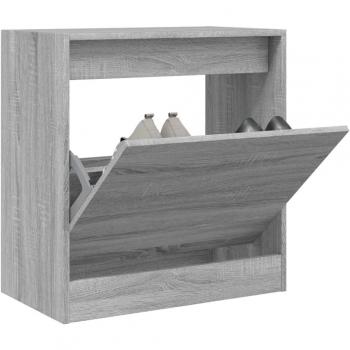 Zapatero de madera multicapa gris Sonoma 60x34x63,5 cm