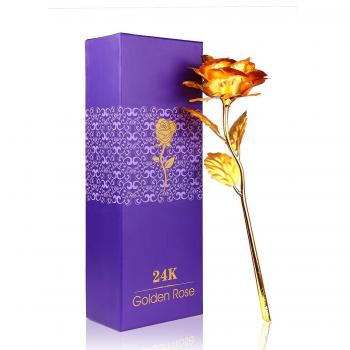 Hoja de oro Rosas, Random oro de 24K Rosas con la caja para el regalo y el ornamento, los 25cm largos