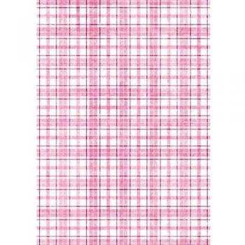 4 hojas A4 Craft Creations decorativo impreso Creative Card - tela escocesa rosa - Matt 240gsm 300mic cartulina impresa - delante con blancos llanos atrás