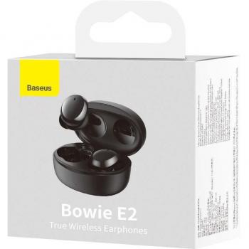 Auriculares Inalámbricos TWS Baseus Bowie E2 Bluetooth 5.2 Impermeables IP55 Negro