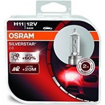 Bombilla Halógena OSRAM H11 Silverstar 2.0 Dúo