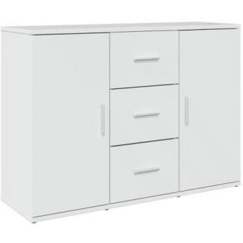 Aparador de madera de ingeniería blanco brillo 90,5x29,5x65 cm