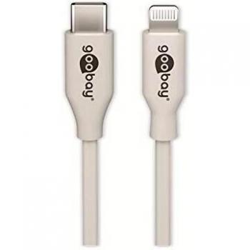 Cable de carga y sincronización USB-C a Lightning, 1 m, compatible con carga rápida hasta 87 W, color blanco