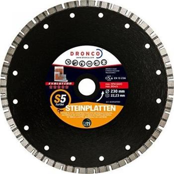 Dronco S5TURBO-230 Discos de Diamante, S5 Turbo, Placas de Piedra, Antes Evt, 230 Mm Diámetro, 2.5 Mm Espesor, Diámetro Eje 22.23 Mm