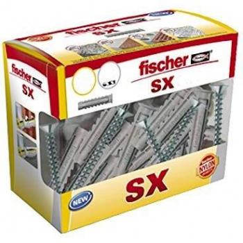 fischer - Tacos pared para hormigón SX 6x30 para fijar lámparas, cuadros, Caja tacos 35 uds