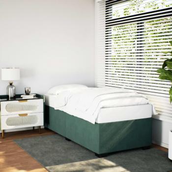 Colchón de terciopelo verde oscuro 90x200 cm y Estructura de cama de terciopelo verde 90x200 cm Vidaxl Verde