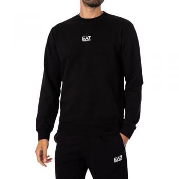 EA7 Emporio Armani Regular Fit Black Sweatshirt for Men - Size M