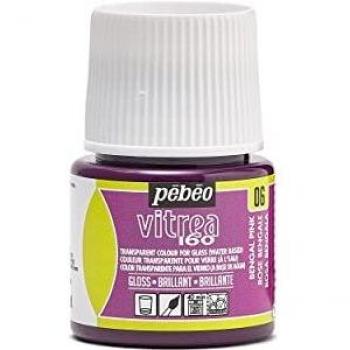 Pintura para vidrio Vitrea 160 - Efecto Brillante - 45 ml - Color: Rosa Bengale