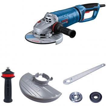 Bosch Professional Amoladora Angular con Cable GWS 27-180 JR, Potencia de 2700 W, Ø del Disco: 180 mm, Funciones de KickBack Control y Vibration Control, Incl. Cubierta Protectora