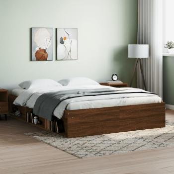 Cama de roble marrón 140x190 cm