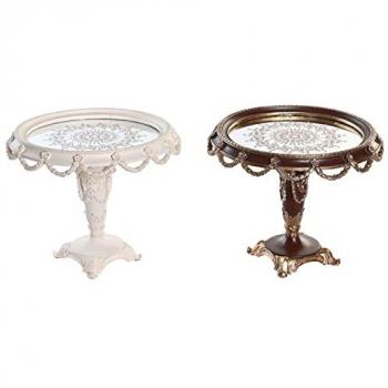Centro de Mesa Neoclásico Dorado y Blanco 24,5 x 24,5 x 20 cm (2 Unidades)