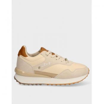 Mustang 60360 Zapatillas Bajas Running Mujer Beige con Suela Dentada Plataforma Autumn/Winter 23