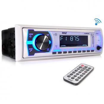 PYLE PLMRB29W Digital Marine Stereo Receiver with Bluetooth (White)