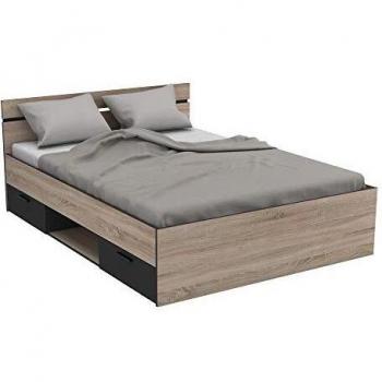 Cama de Matrimonio Estilo Industrial 2 Cajones Michigan 135/140