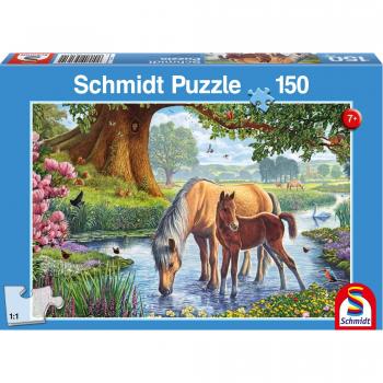 Puzzle Infantil Caballos en el Arroyo - 150 Piezas Schmidt Spiele