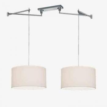 Lámpara Colgante Certo Cilíndrica 2 Luces Blanca E27 Ajustable