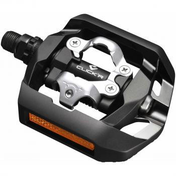 Pedales Shimano PD-T421 Click'R SPD con Calas SM-SH56 Mixtos para Trekking Negro