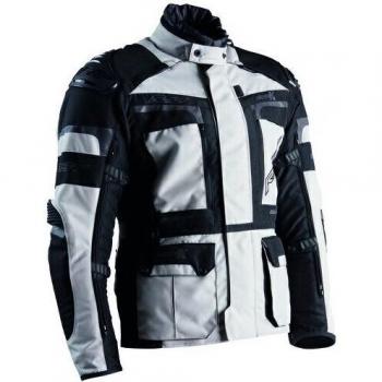 RST Chaqueta de Moto Adventure-X Plateada - Chaqueta textil de motocicleta, color gris y blanco, talla S