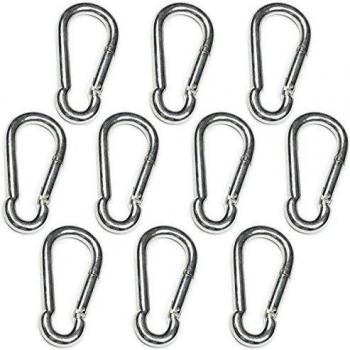 ALPIDEX 10 mosquetones de acero electrogalvanizado DIN5299-80 x 8 mm