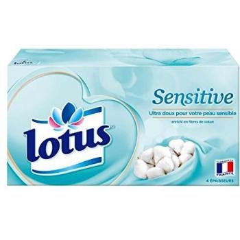 Lotus - Sensitive, pañuelos de papel, 4 paquetes de 80 unidades