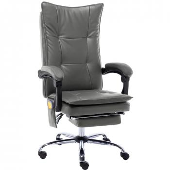 Silla de oficina de masaje antracita en cuero sintético