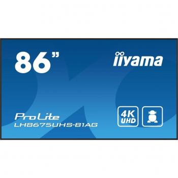 iiyama ProLite LH8675UHS-B1AG Pantalla plana para señalización digital 2,17 m (85.6) LCD Wifi 500 cd/m² 4K Ultra HD Negro Procesador incorporado