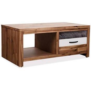 vidaXL Coffee Table Solid Acacia Wood 90x50x37.5 cm