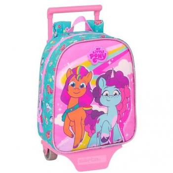 Mochila Escolar con Carro Safta My Little Pony Magic - Diseño Ergonómico - Amplio Espacio de Almacenamiento - Bolsillos Multifuncionales - Ideal para Niños de Diferentes Edades - Cómoda y