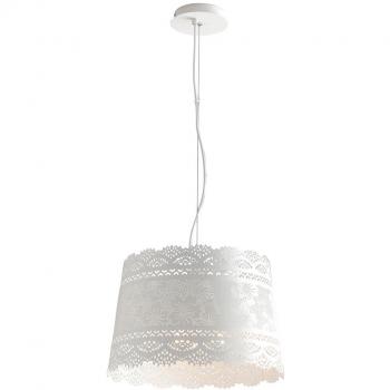 Lámpara colgante Cluny 3 luces Metal blanco, Plafón Colgante Cilíndrico 3 Luces Blanco 40x27,5cm