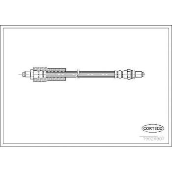 Latiguillo de freno CORTECO 19026907 - Manguera flexible para el sistema de frenos, fabricada con materiales de alta calidad, resistencia a la presión y temperatura, compatible con múltiples modelos de vehículos