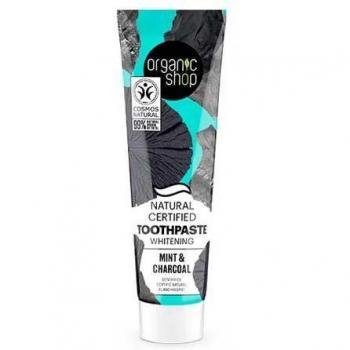 Organic Shop Toothpaste Whitening Mint Charcoal 100g