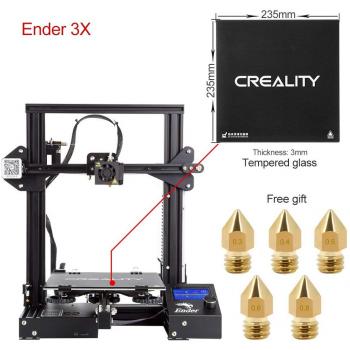 Comgrow Creality DIY Impresora 3D Ender 3 con Placa de Vidrio Templado y Cinco Boquillas Tamaño de Impresión 220x220x250 mm