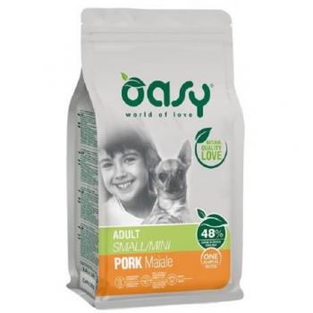 Oasy Croquetas Secas Monoproteicas para Perros Adultos de Tamaño Pequeño/Mini con Cerdo - 2,5 kg