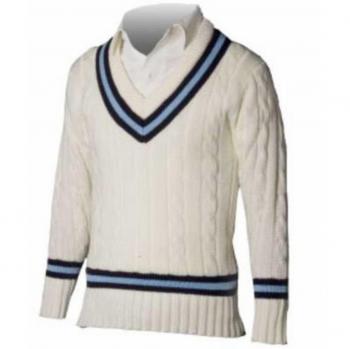 Deporte de críquet en acrílico Pull cuello en V Pull – Jersey Cardigan Uni azul marino/azul cielo, multicolore - Bleu marine/bleu ciel