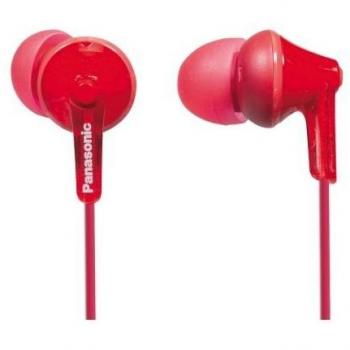 Panasonic RP-HJE125E-R Auriculares Boton con Cable In-Ear (Headphone Sonido Estéreo para Móvil, MP3/MP4, Diseño de Ajuste Cómodo, Imán Ne