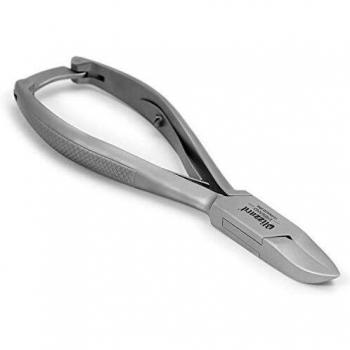 Cortauñas Cóncavo de Propósito General - Instrumento de Podología Profesional con Mangos a Cuadros - 14.5cm de Acero Inoxidable Alemán - Aprobación CE con Aparador de Uñas Gratis