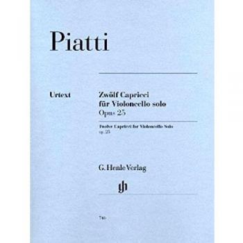 Alfredo Piatti: 12 Capricci op. 25 for Violoncello solo. Partituras para Textos y Acordes
