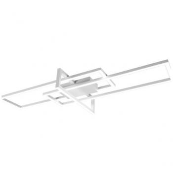 Plafón de Techo/Pared Trio Salinas LED Estera Blanca, Plafón triple rectángulo blanco con ajuste de intensidad, 34W, 4000K