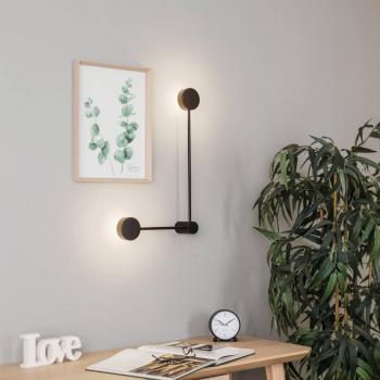Aplique Orbit II 20/40, negro, de dos luces