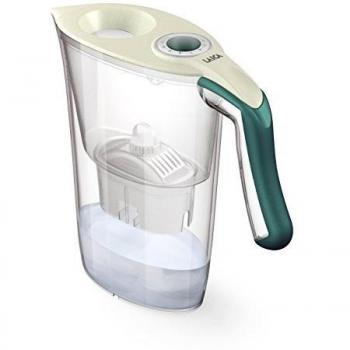 Jarra para filtrar el agua del grifo y mejorar su sabor- Laica Carmen Tosca J35-HA color verde capacidad 2,3 litros, incluye 1 filtro bi-flux que reduce la cal y el cloro y dura 150 litros o 1 mes.