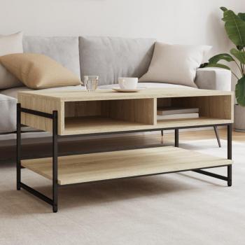 Mesa de centro Sonoma de roble 90x50x45 cm madera multicapa marrón