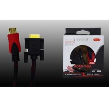 Cable VGA a HDMI 1,5m Maxtech HDVA-RT para señal de video de PC a dispositivos HDMI