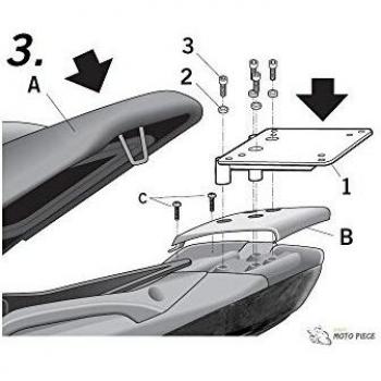 Shad G0NX56ST Soporte de Baúl para Gilera Nexus 500, Negro