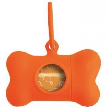 United Pets Bon Ton Neon Orange Pet Waste Bag Dispenser (8 x 4.2 x 5 cm)